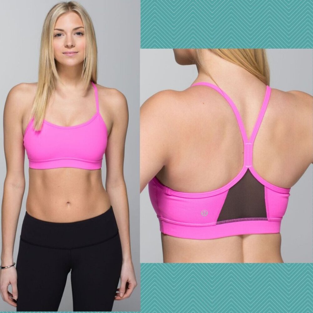 Lululemon Pow Pink Luon Strappy Flow Y Bra